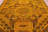 Gold Geometric Persian Mamluk Hand Knotted Wool Rug - 8' 2" X 9' 9" - Golden Nile