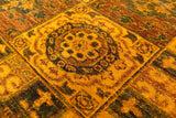 Gold Geometric Persian Mamluk Hand Knotted Wool Rug - 8' 2" X 9' 9" - Golden Nile