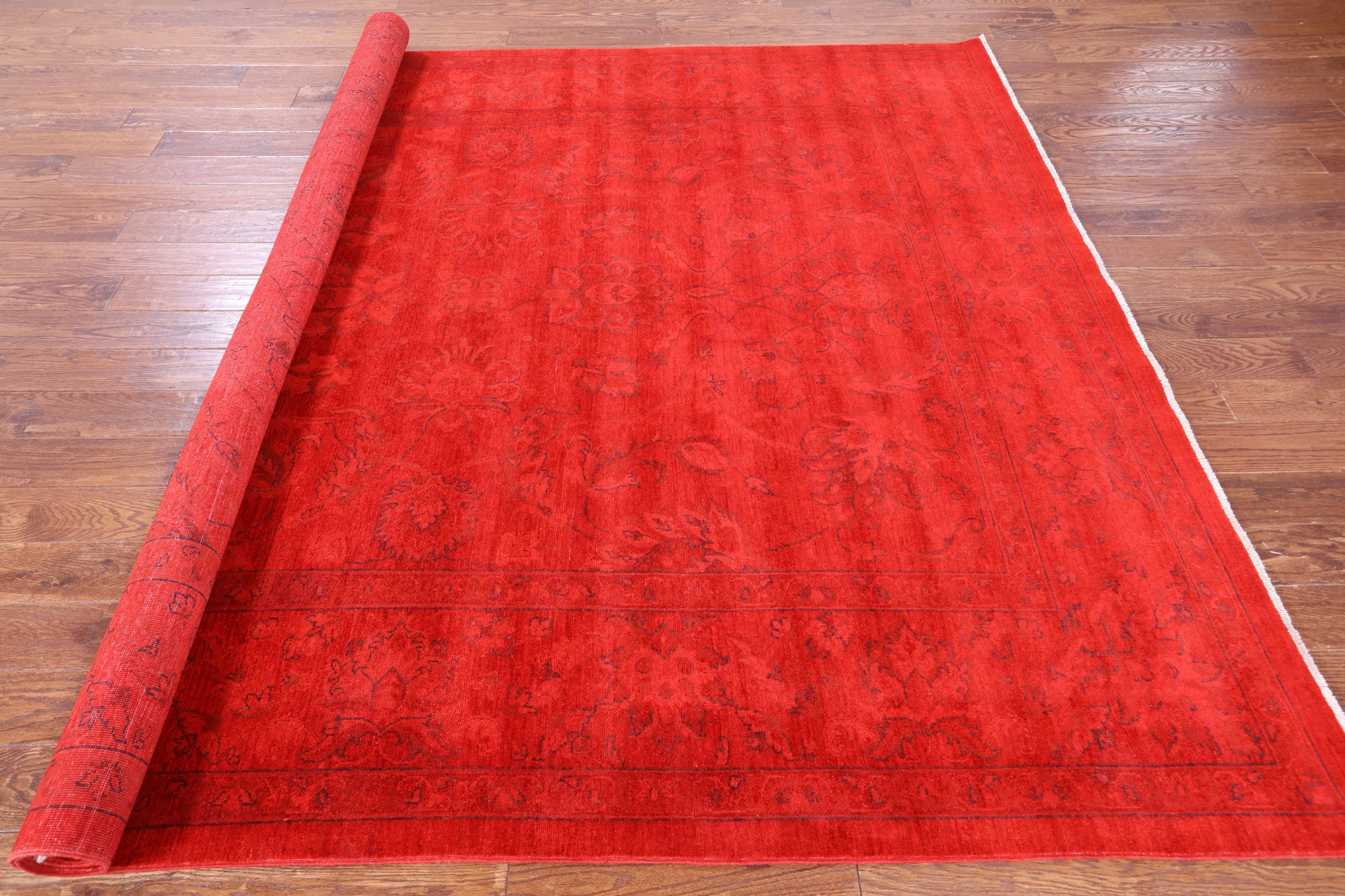 Red Persian Tabriz Hand Knotted Wool Rug - 8' 1" X 10' 3" - Golden Nile