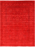 Red Persian Tabriz Hand Knotted Wool Rug - 8' 1" X 10' 3" - Golden Nile