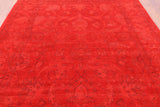 Red Persian Tabriz Hand Knotted Wool Rug - 8' 1" X 10' 3" - Golden Nile