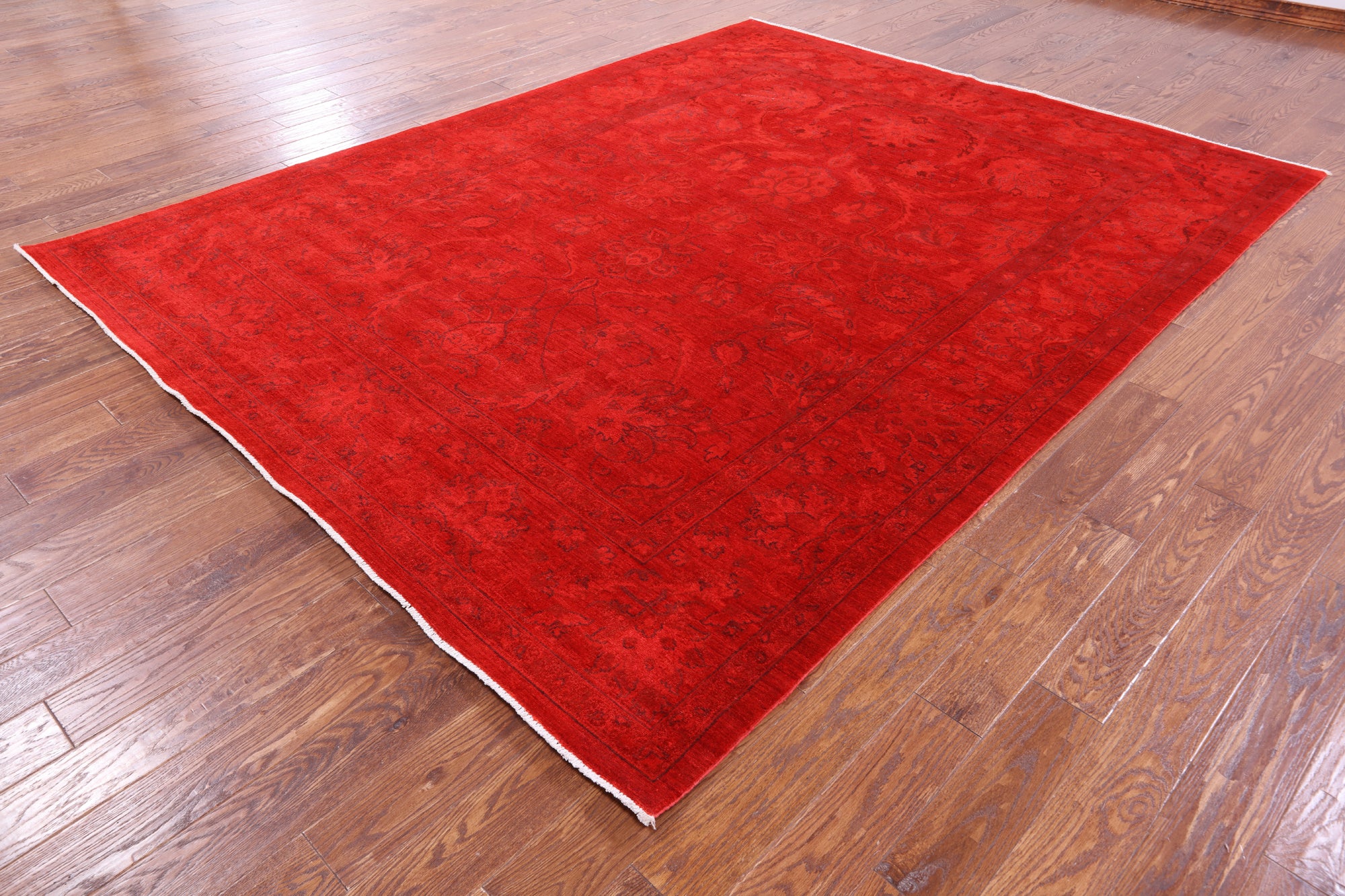 Red Persian Tabriz Hand Knotted Wool Rug - 8' 1" X 10' 3" - Golden Nile