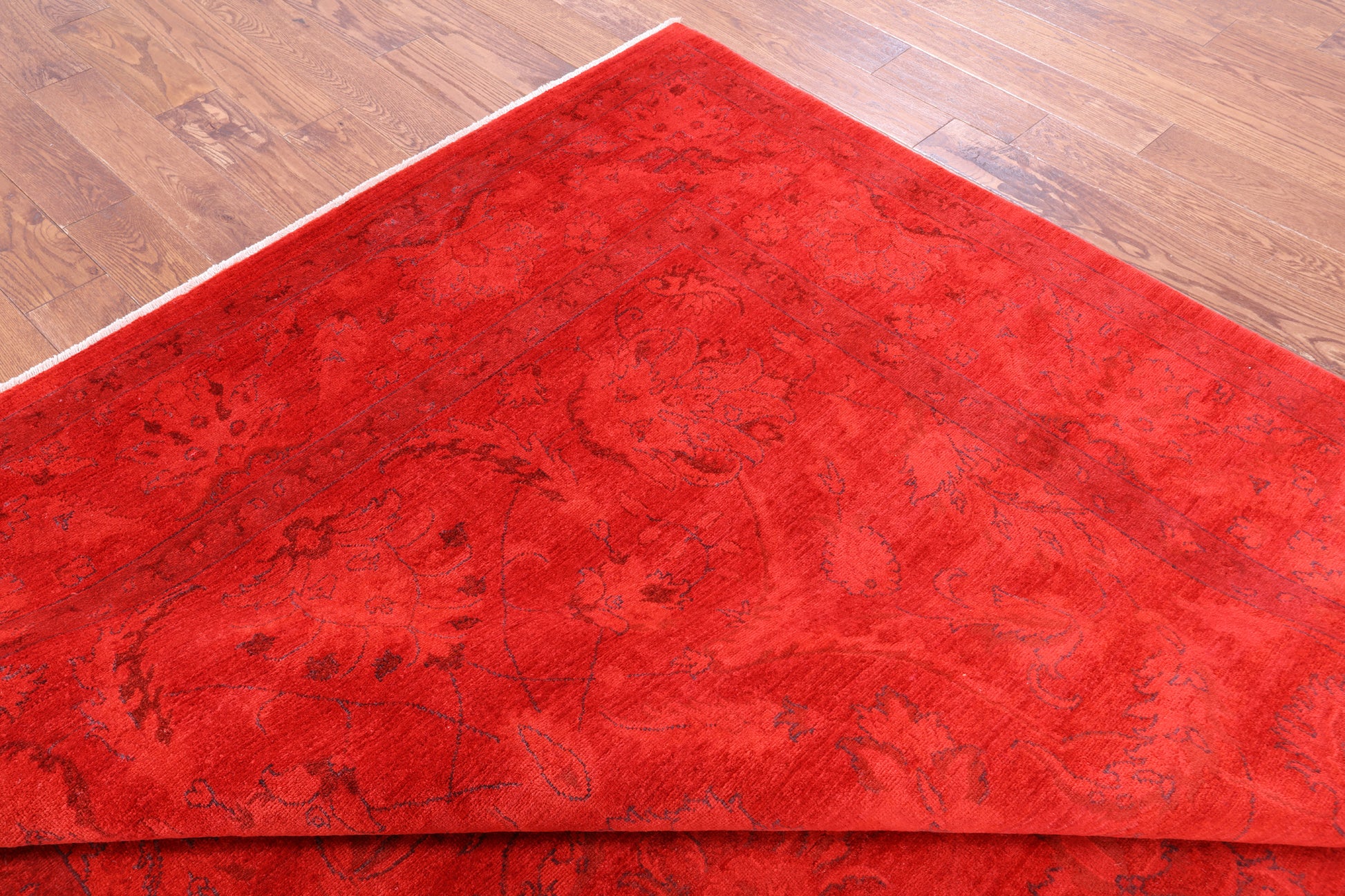 Red Persian Tabriz Hand Knotted Wool Rug - 8' 1" X 10' 3" - Golden Nile