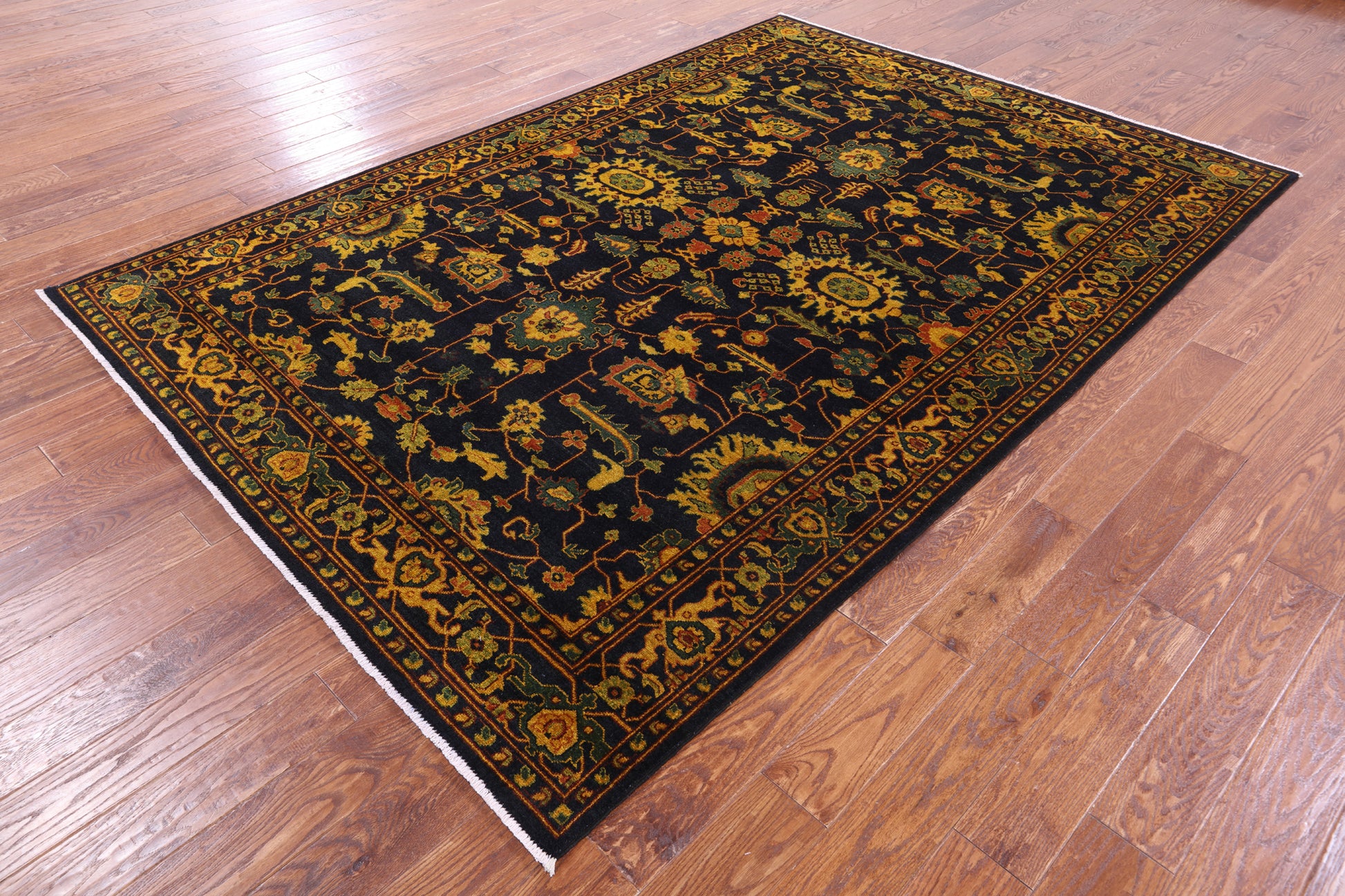 Heriz Serapi Hand Knotted Wool Rug - 6' 7" X 9' 6" - Golden Nile