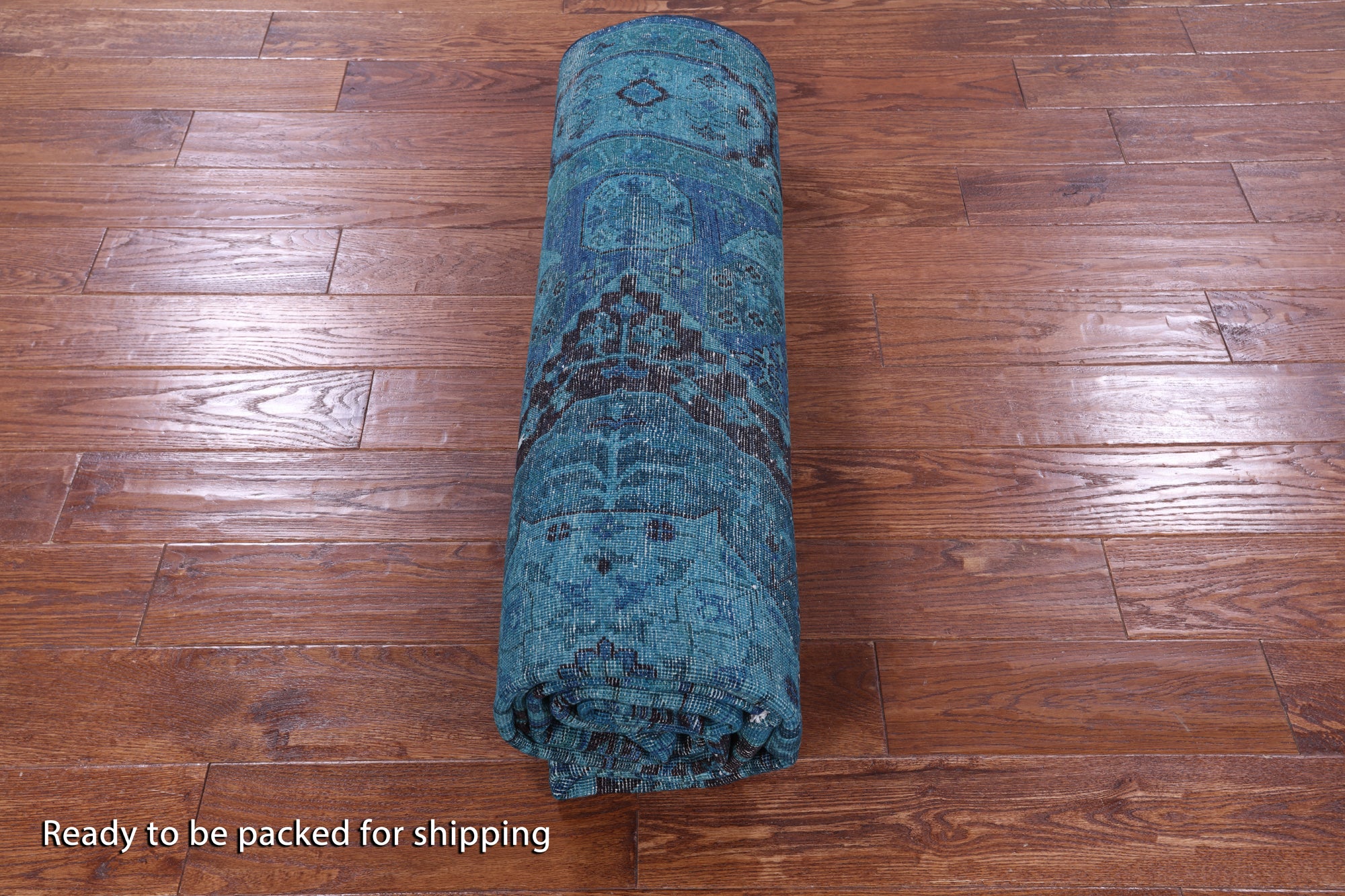 Blue Geometric Persian Mamluk Handmade Wool Rug - 6' 7" X 10' 1" - Golden Nile