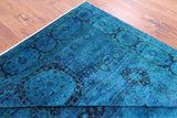 Blue Geometric Persian Mamluk Handmade Wool Rug - 6' 7" X 10' 1" - Golden Nile