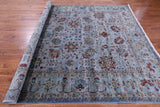 Blue Persian Tabriz Hand Knotted Wool Rug - 8' 1" X 10' 7" - Golden Nile