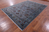 Blue Persian Tabriz Hand Knotted Wool Rug - 8' 1" X 10' 7" - Golden Nile