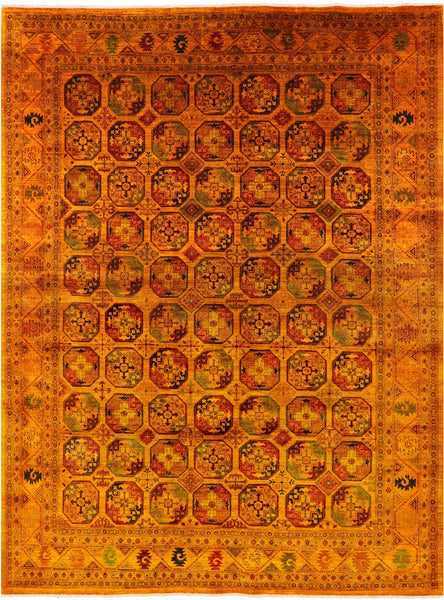 Turkmen Ersari Hand Knotted Wool Rug - 8' 4" X 11' 3" - Golden Nile