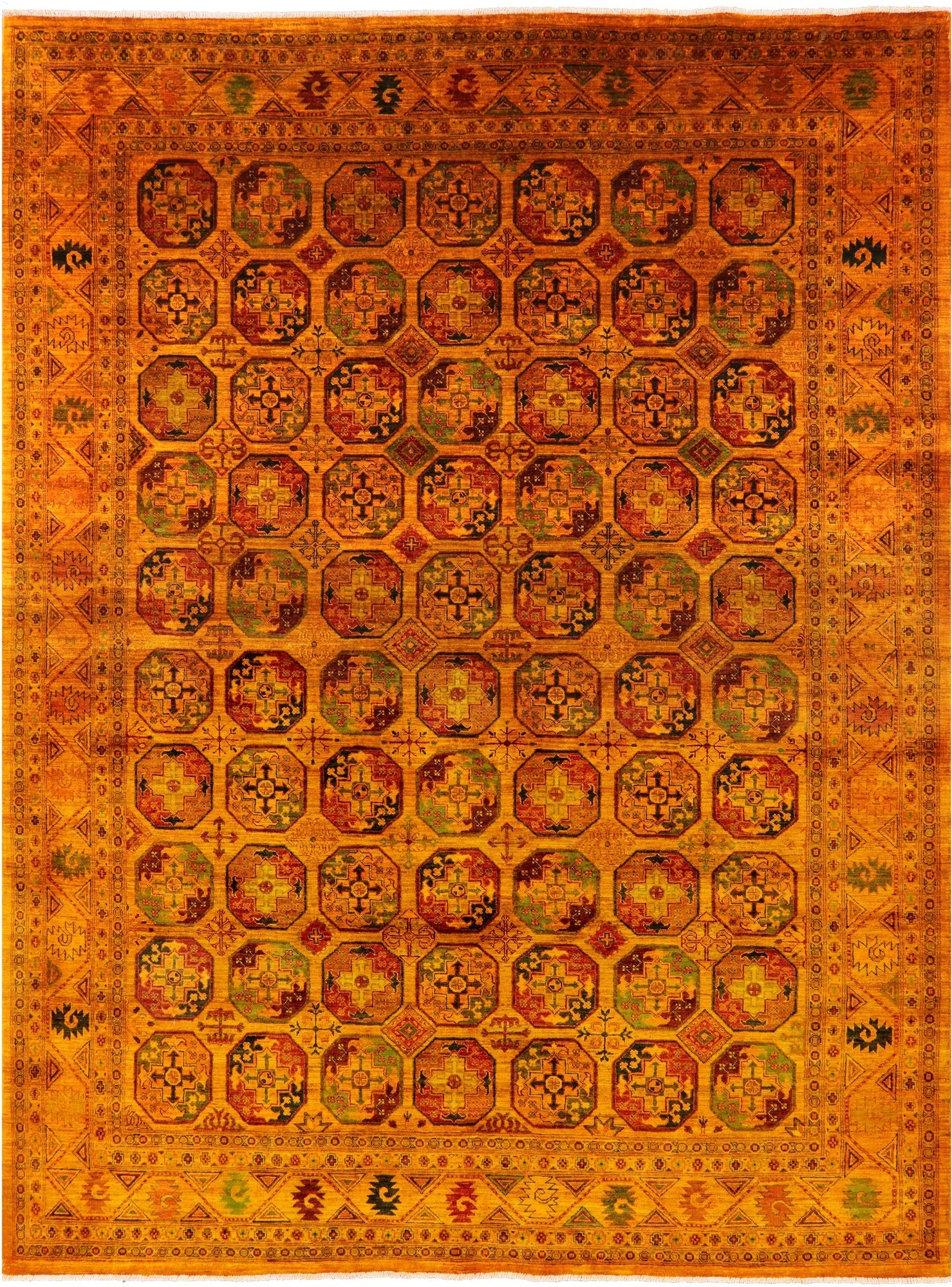 Turkmen Ersari Hand Knotted Wool Rug - 8' 4" X 11' 3" - Golden Nile