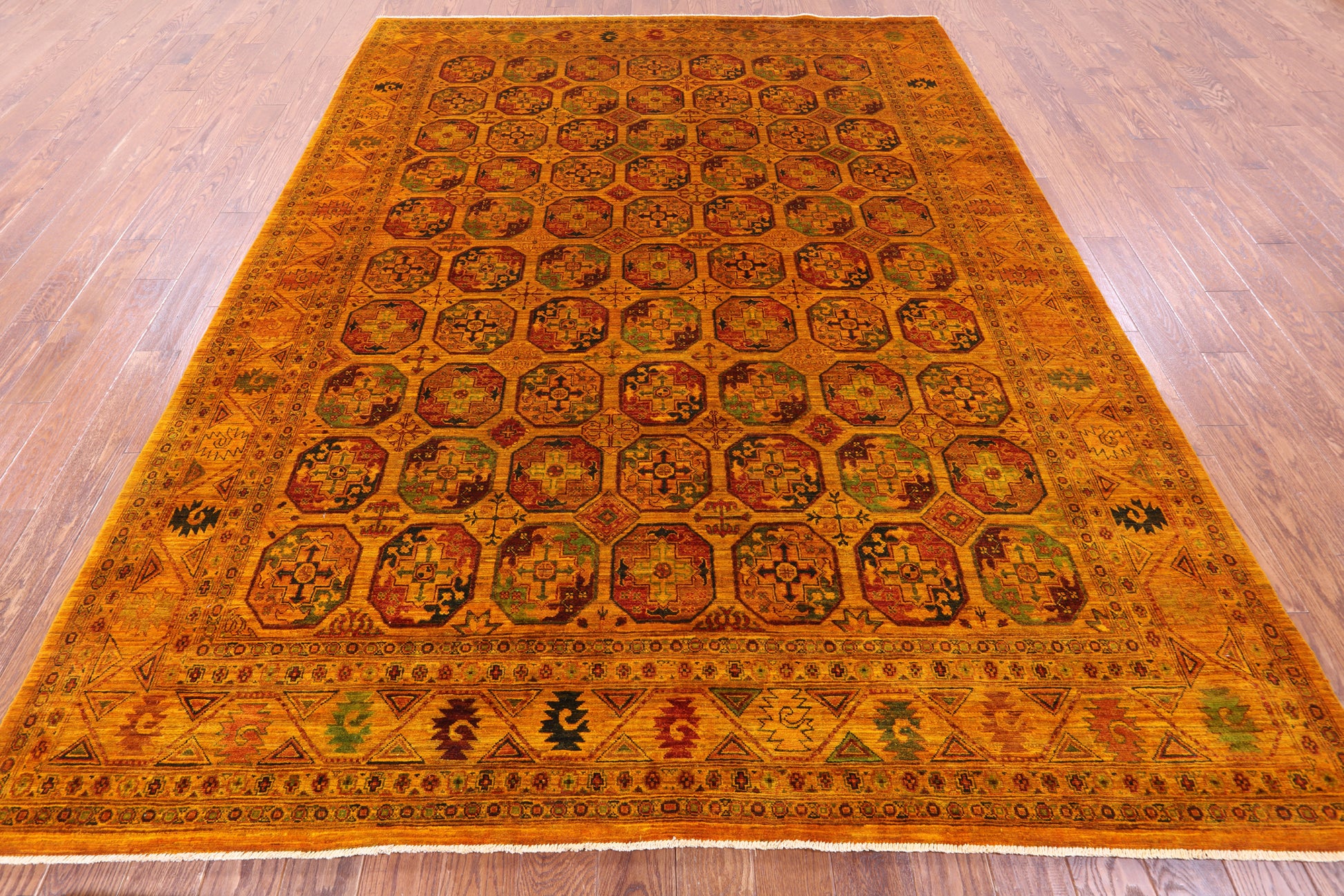 Turkmen Ersari Hand Knotted Wool Rug - 8' 4" X 11' 3" - Golden Nile