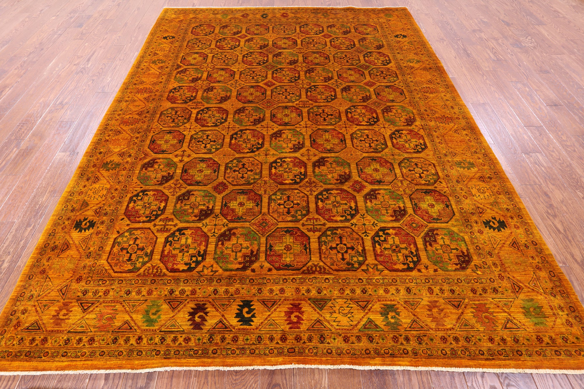 Turkmen Ersari Hand Knotted Wool Rug - 8' 4" X 11' 3" - Golden Nile