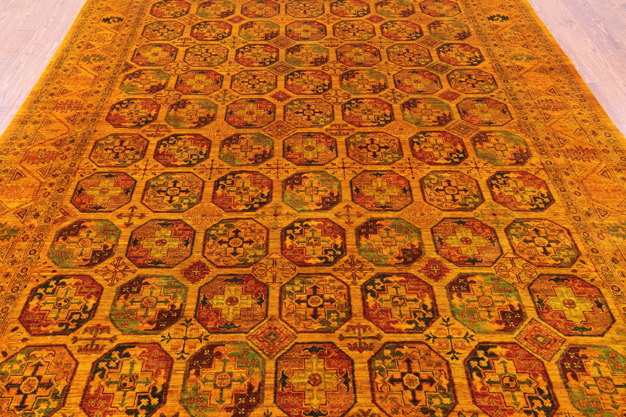 Turkmen Ersari Hand Knotted Wool Rug - 8' 4" X 11' 3" - Golden Nile