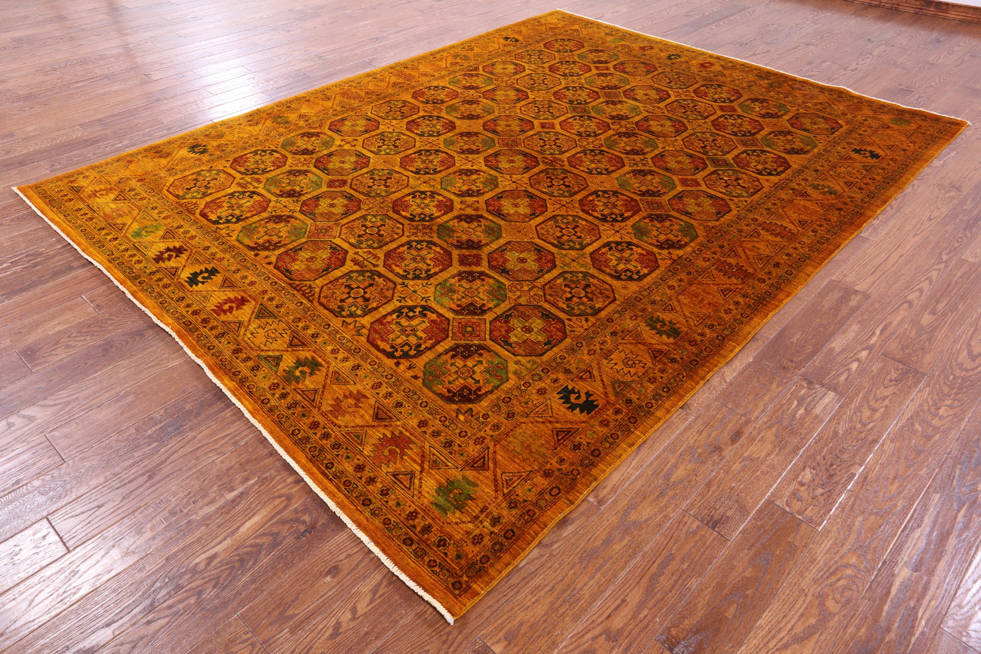 Turkmen Ersari Hand Knotted Wool Rug - 8' 4" X 11' 3" - Golden Nile