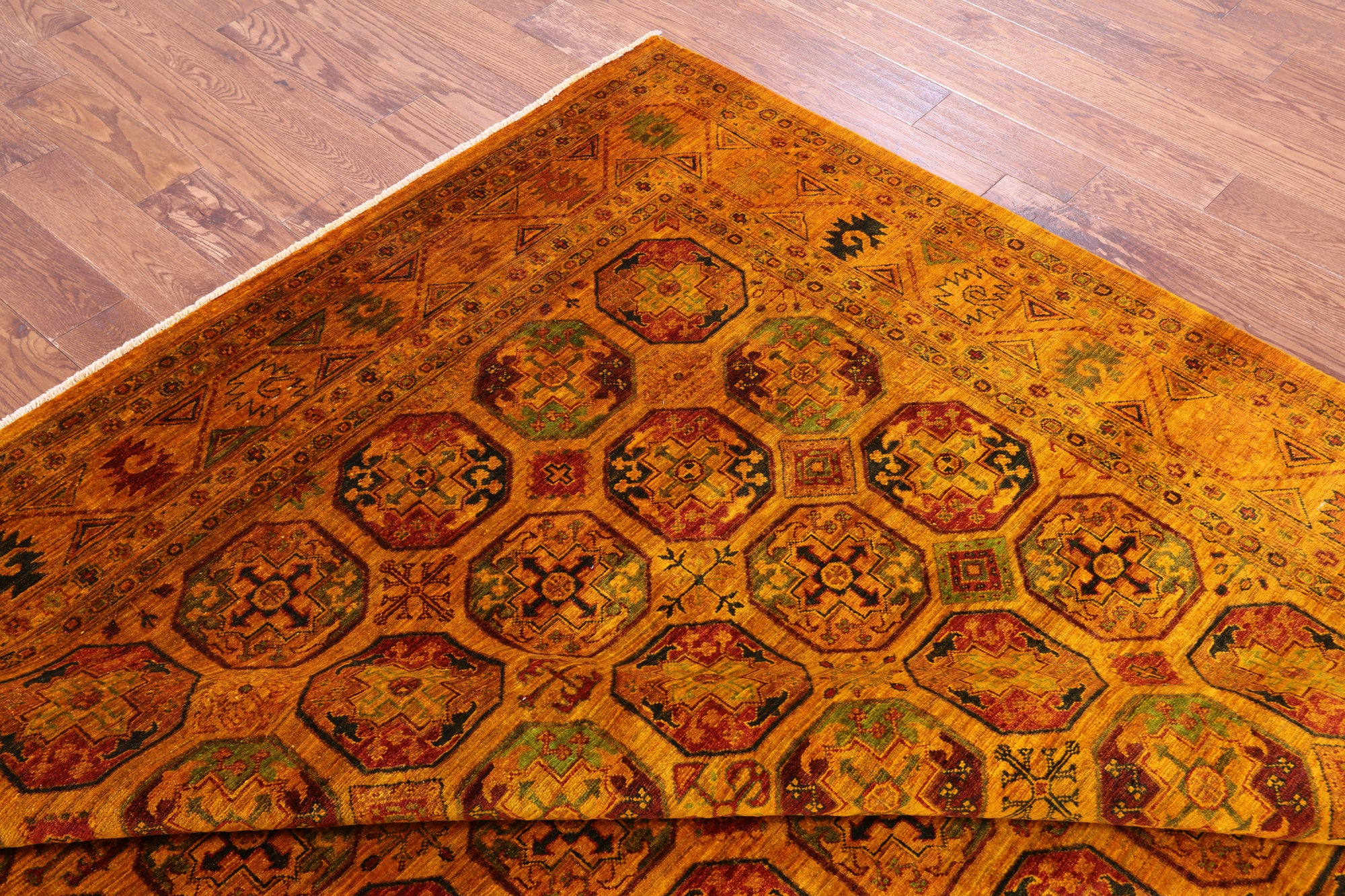 Turkmen Ersari Hand Knotted Wool Rug - 8' 4" X 11' 3" - Golden Nile