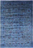 Blue Persian Tabriz Handmade Wool Rug - 8' 4" X 11' 9" - Golden Nile