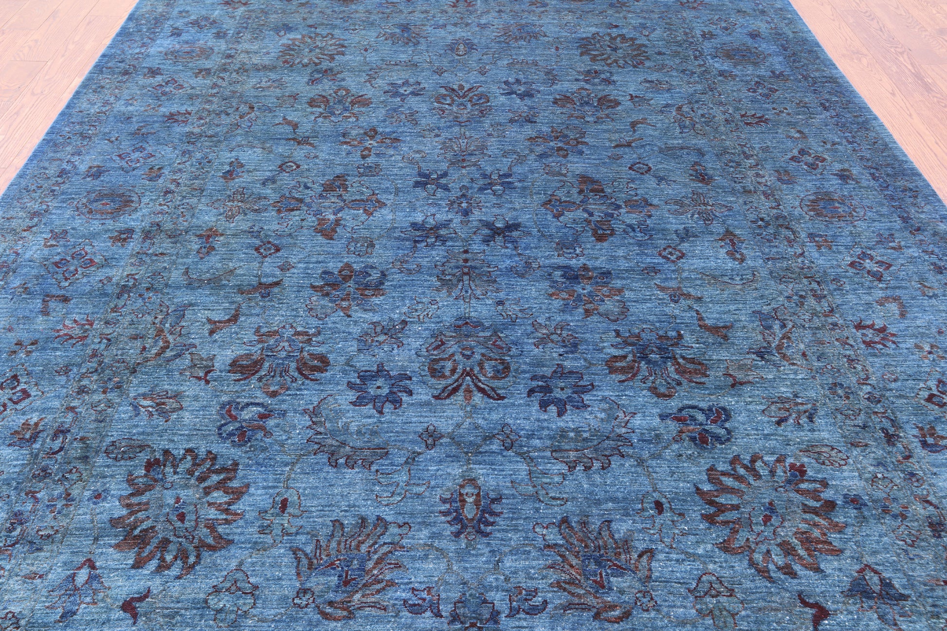Blue Persian Tabriz Handmade Wool Rug - 8' 4" X 11' 9" - Golden Nile