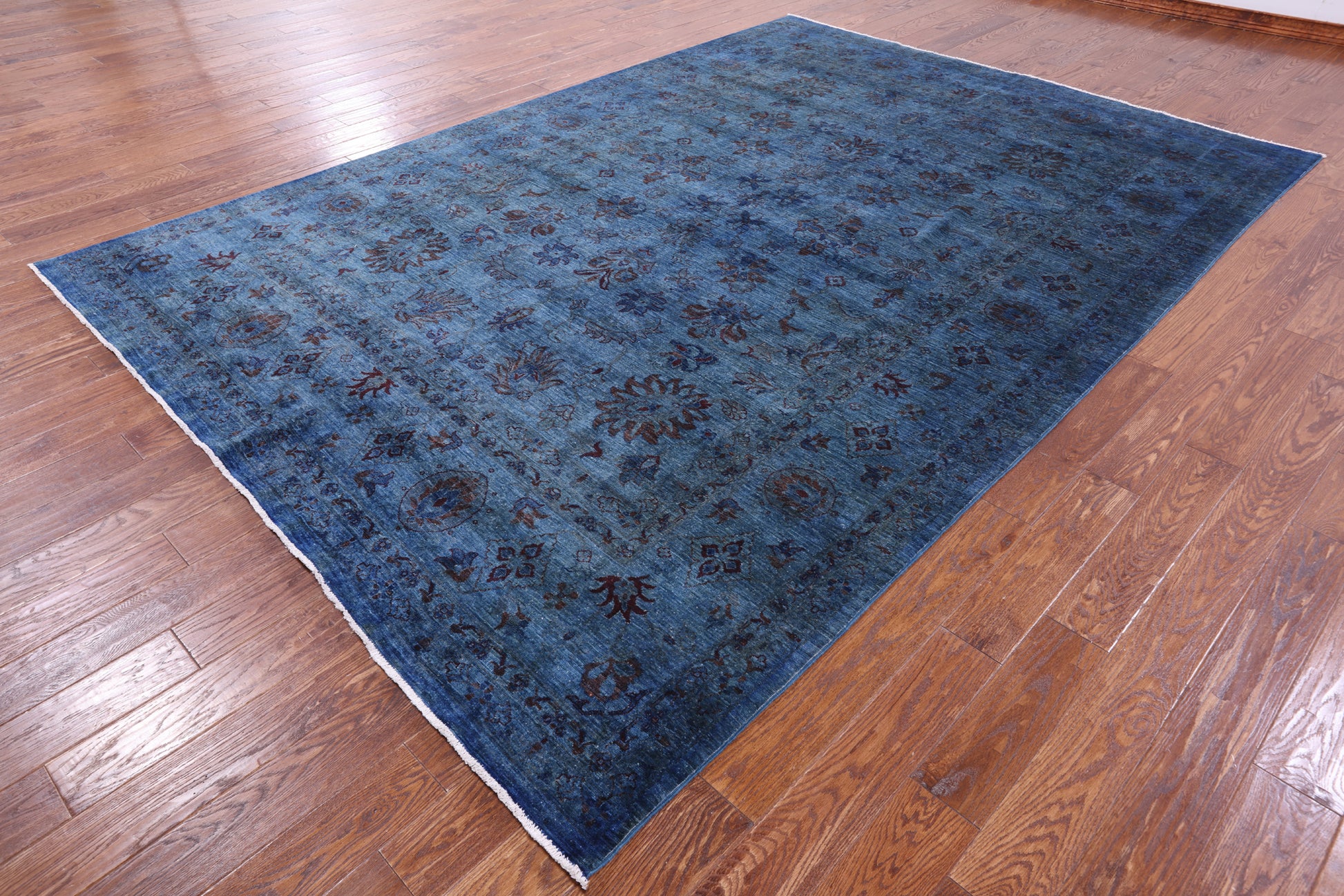 Blue Persian Tabriz Handmade Wool Rug - 8' 4" X 11' 9" - Golden Nile