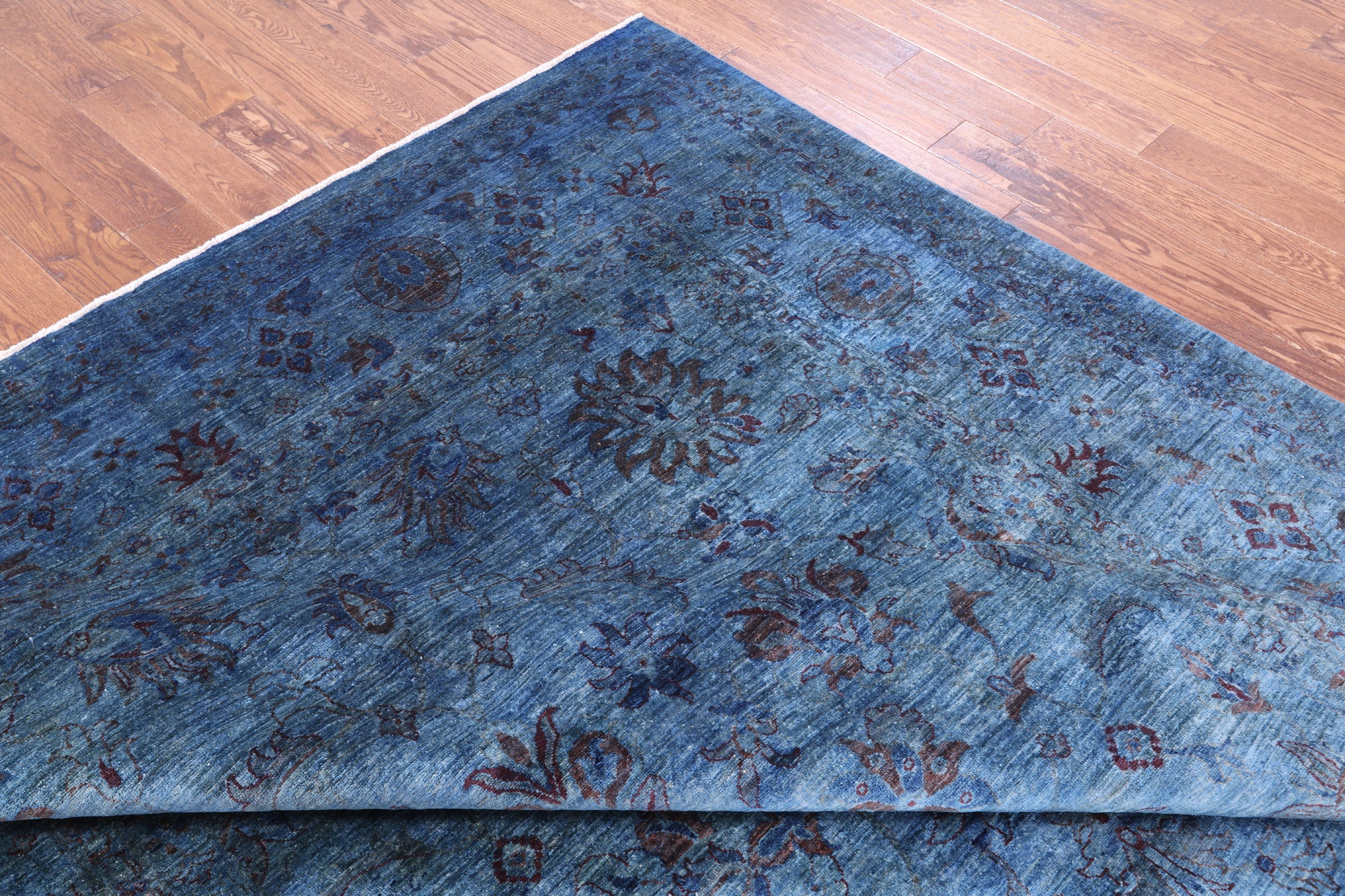 Blue Persian Tabriz Handmade Wool Rug - 8' 4" X 11' 9" - Golden Nile