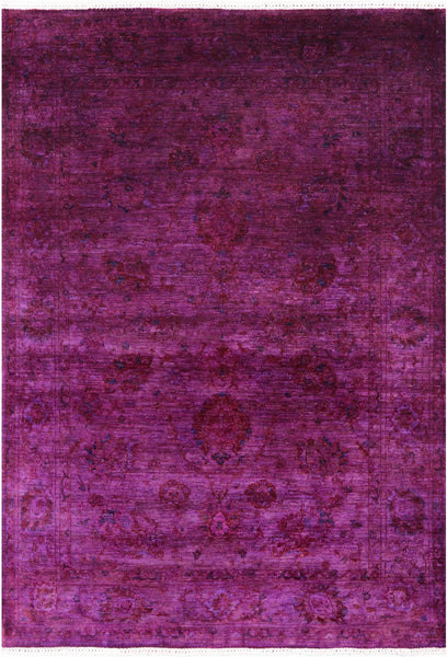 Purple Persian Tabriz Hand Knotted Wool Rug - 5' 7" X 8' 3" - Golden Nile