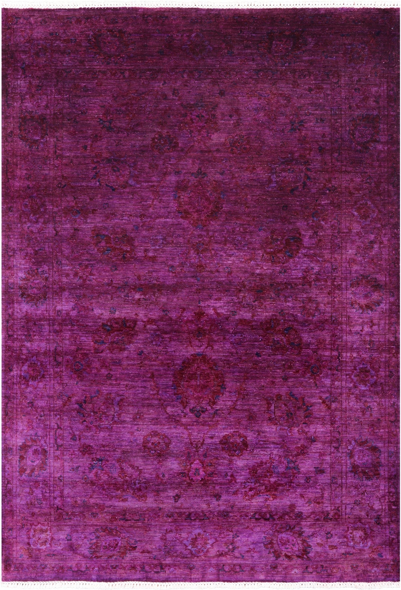 Purple Persian Tabriz Hand Knotted Wool Rug - 5' 7" X 8' 3" - Golden Nile