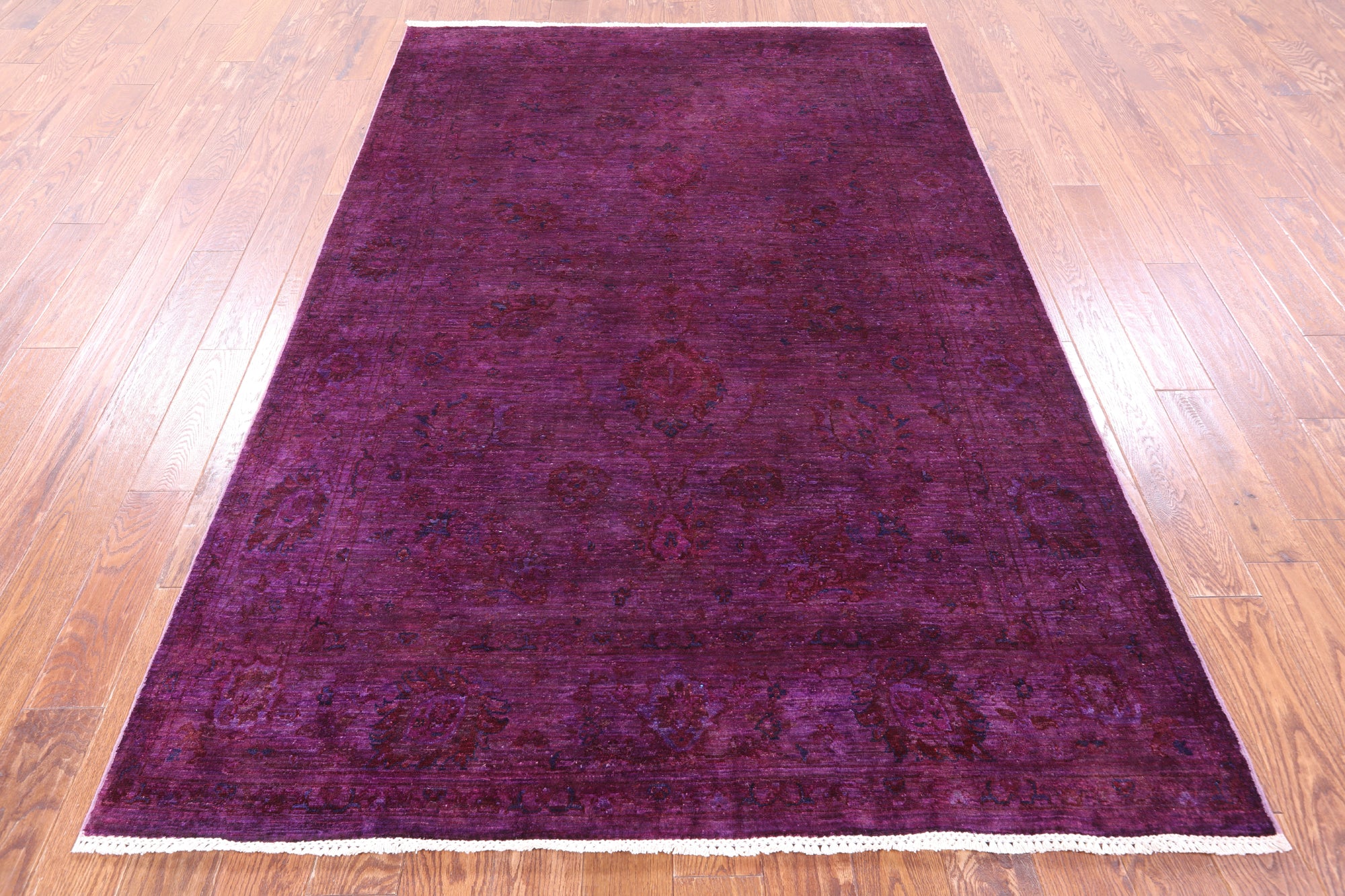 Purple Persian Tabriz Hand Knotted Wool Rug - 5' 7" X 8' 3" - Golden Nile