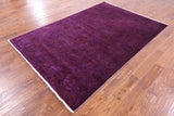 Purple Persian Tabriz Hand Knotted Wool Rug - 5' 7" X 8' 3" - Golden Nile