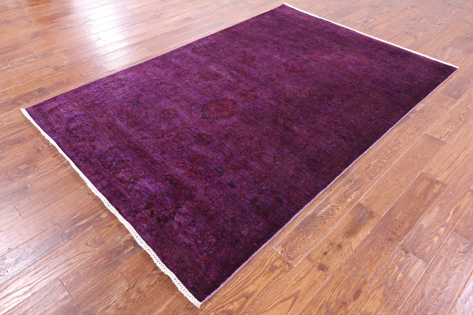Purple Persian Tabriz Hand Knotted Wool Rug - 5' 7" X 8' 3" - Golden Nile