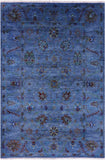 Blue Persian Tabriz Handmade Wool Rug - 5' 5" X 7' 11" - Golden Nile