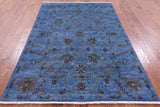 Blue Persian Tabriz Handmade Wool Rug - 5' 5" X 7' 11" - Golden Nile
