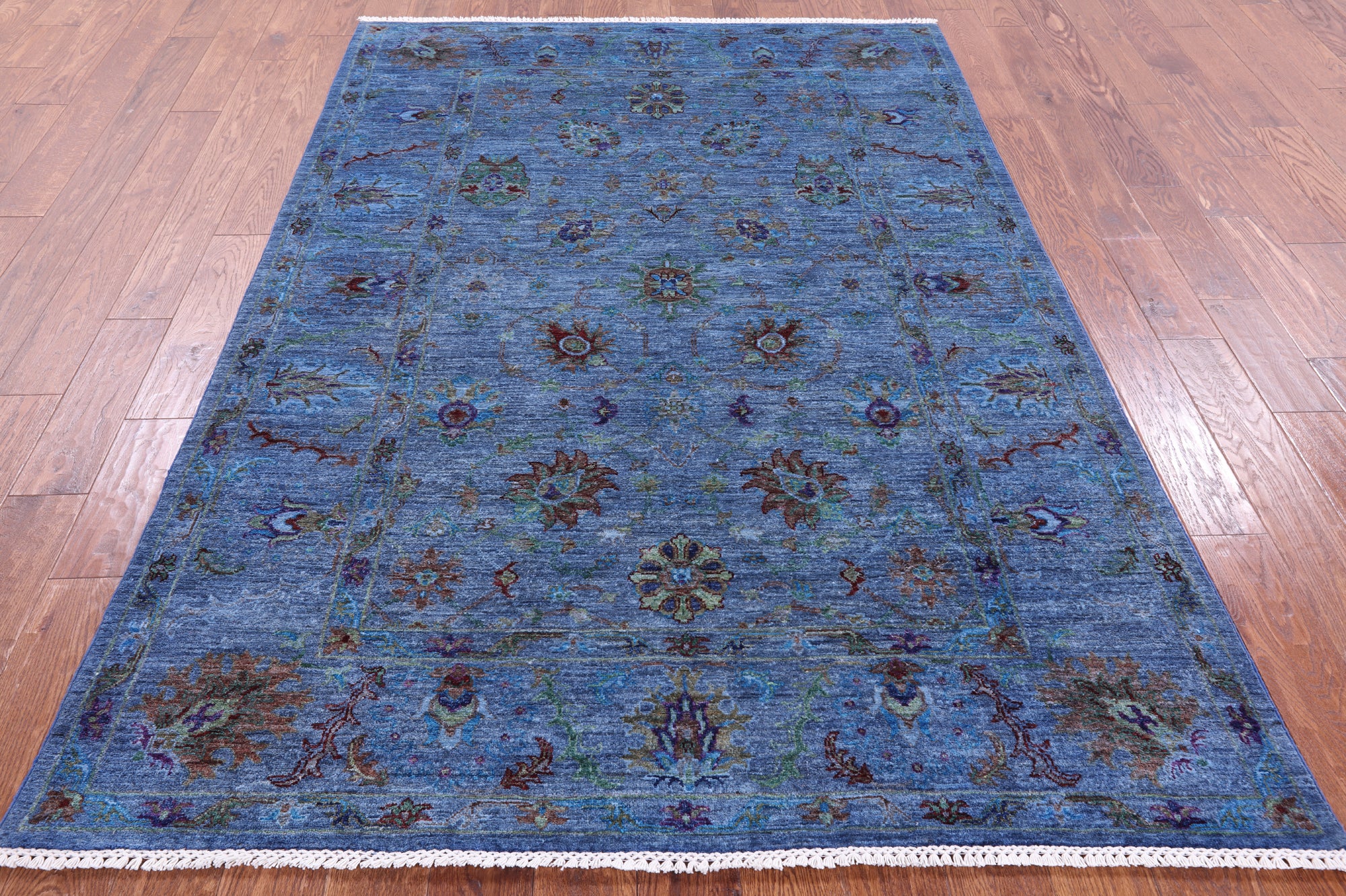 Blue Persian Tabriz Handmade Wool Rug - 5' 5" X 7' 11" - Golden Nile