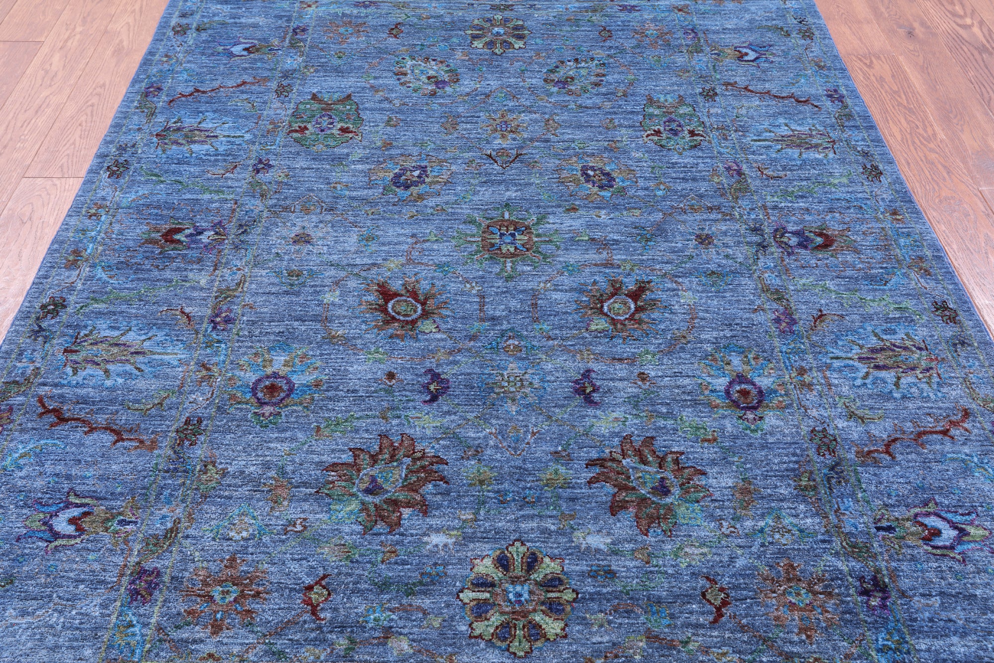 Blue Persian Tabriz Handmade Wool Rug - 5' 5" X 7' 11" - Golden Nile