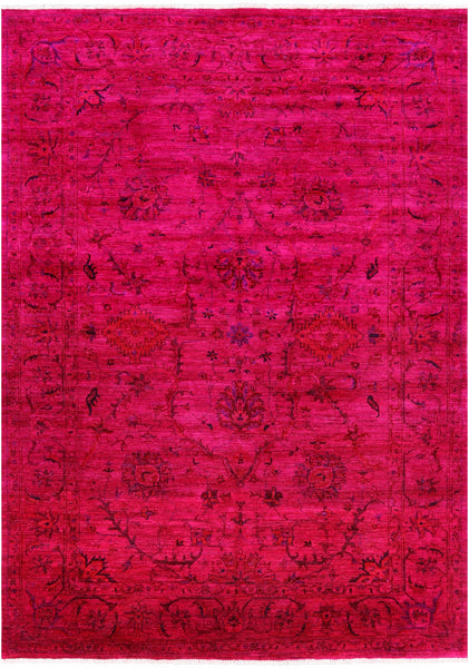 Pink Persian Tabriz Hand Knotted Wool Rug - 5' 10" X 8' 2" - Golden Nile