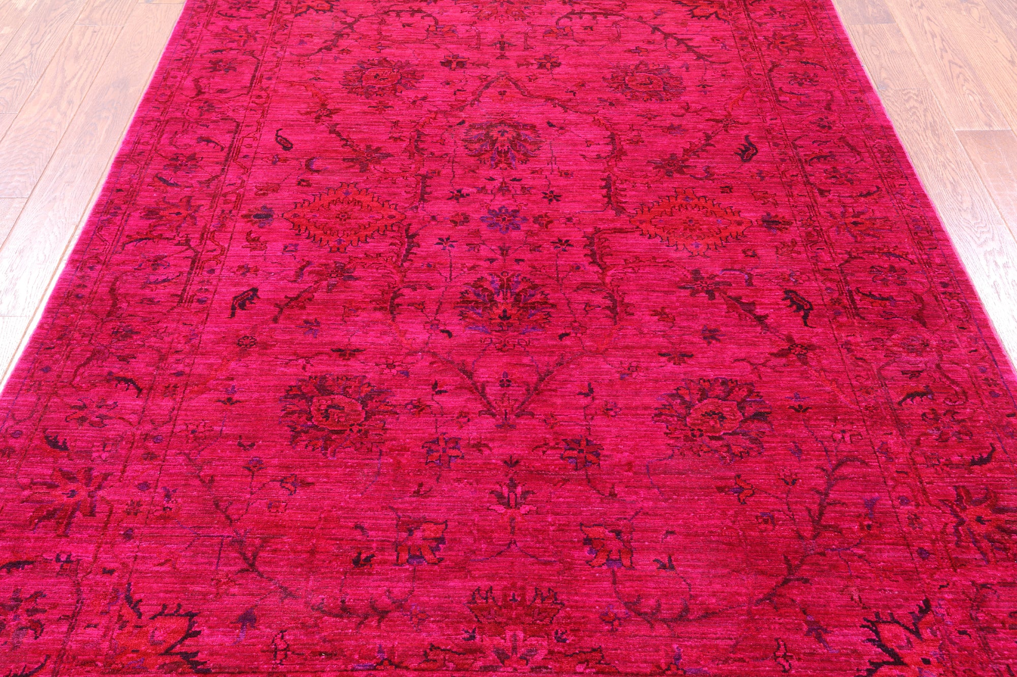 Pink Persian Tabriz Hand Knotted Wool Rug - 5' 10" X 8' 2" - Golden Nile