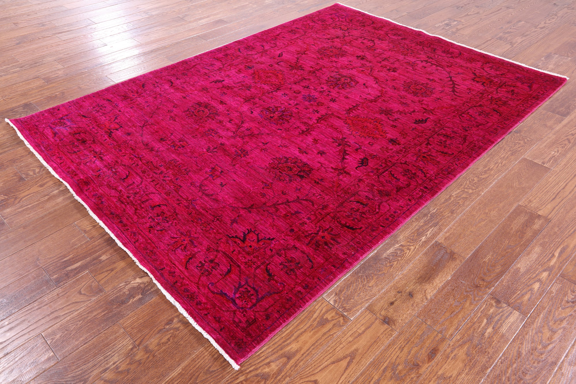Pink Persian Tabriz Hand Knotted Wool Rug - 5' 10" X 8' 2" - Golden Nile