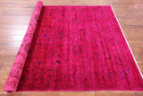 Pink Persian Tabriz Hand Knotted Wool Rug - 5' 10" X 8' 2" - Golden Nile