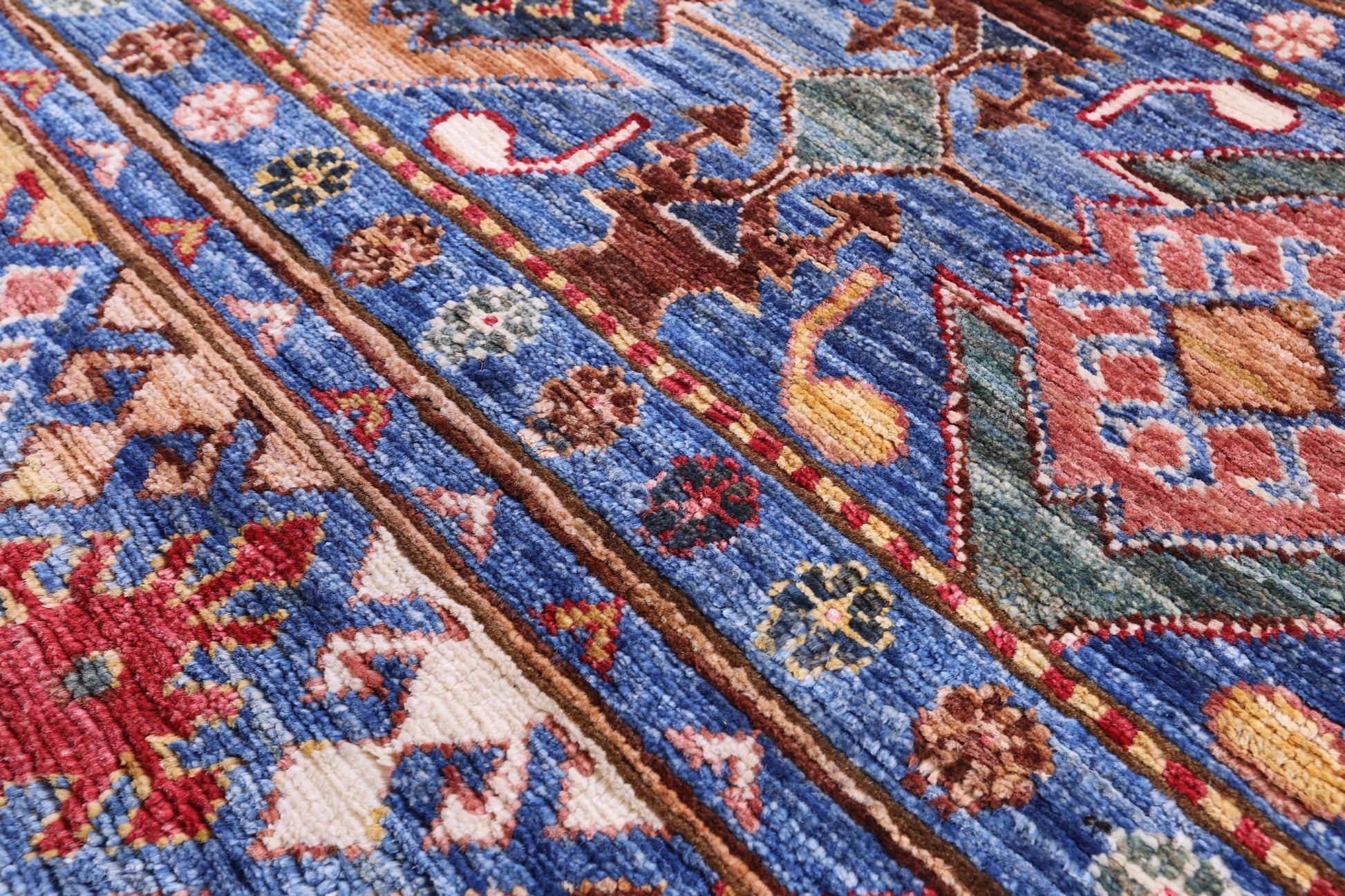 Blue Khorjin Persian Gabbeh Hand Knotted Wool Rug - 8' 2" X 10' 8" - Golden Nile