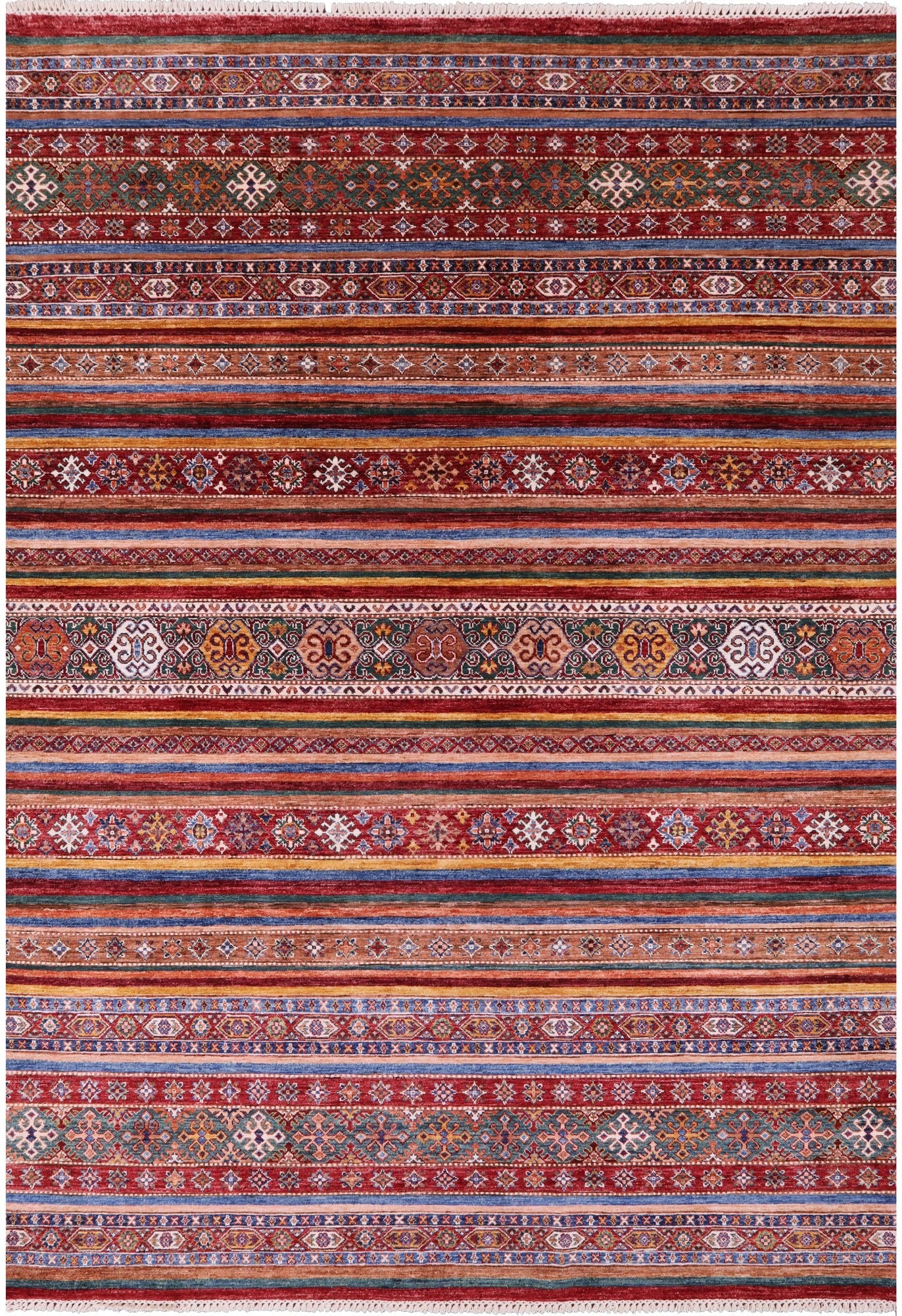Khorjin Persian Gabbeh Hand Knotted Wool Rug - 7' 0" X 9' 11" - Golden Nile