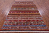 Khorjin Persian Gabbeh Hand Knotted Wool Rug - 7' 0" X 9' 11" - Golden Nile