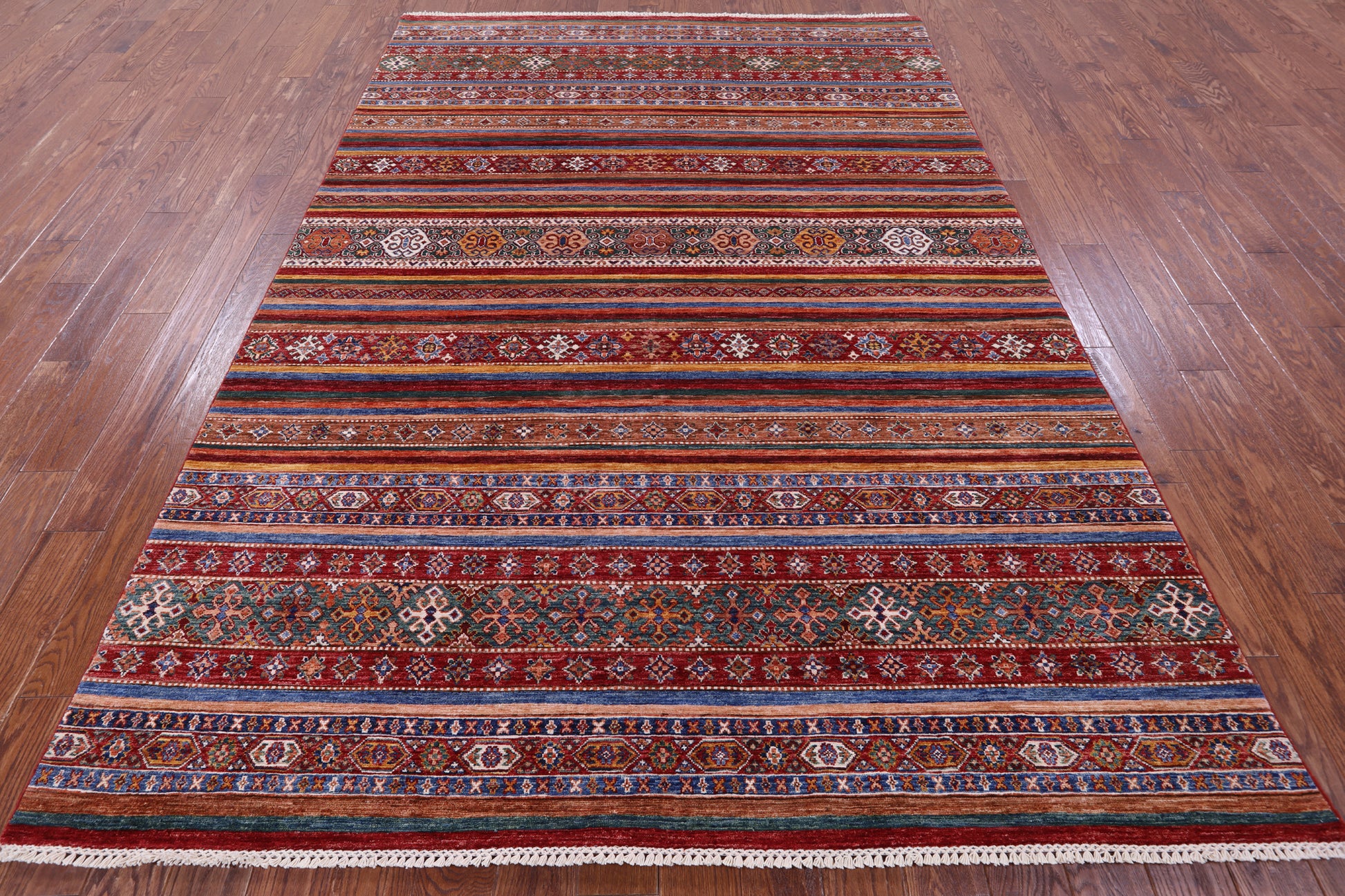 Khorjin Persian Gabbeh Hand Knotted Wool Rug - 7' 0" X 9' 11" - Golden Nile