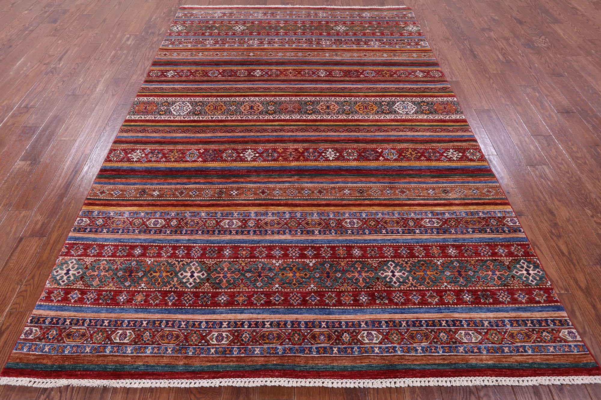 Khorjin Persian Gabbeh Hand Knotted Wool Rug - 7' 0" X 9' 11" - Golden Nile