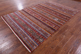 Khorjin Persian Gabbeh Hand Knotted Wool Rug - 7' 0" X 9' 11" - Golden Nile