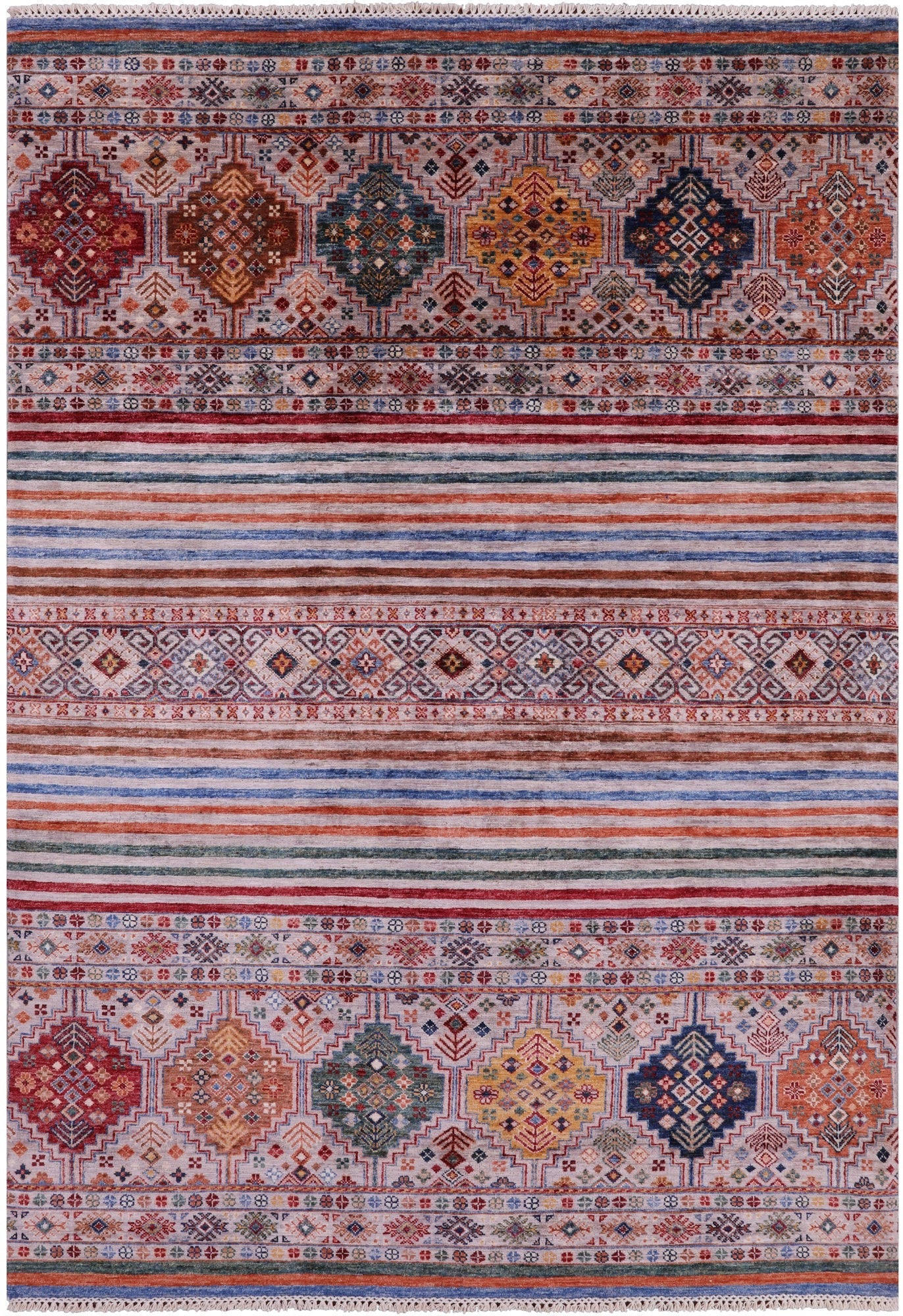 Khorjin Persian Gabbeh Handmade Wool Rug - 5' 9" X 8' 4" - Golden Nile