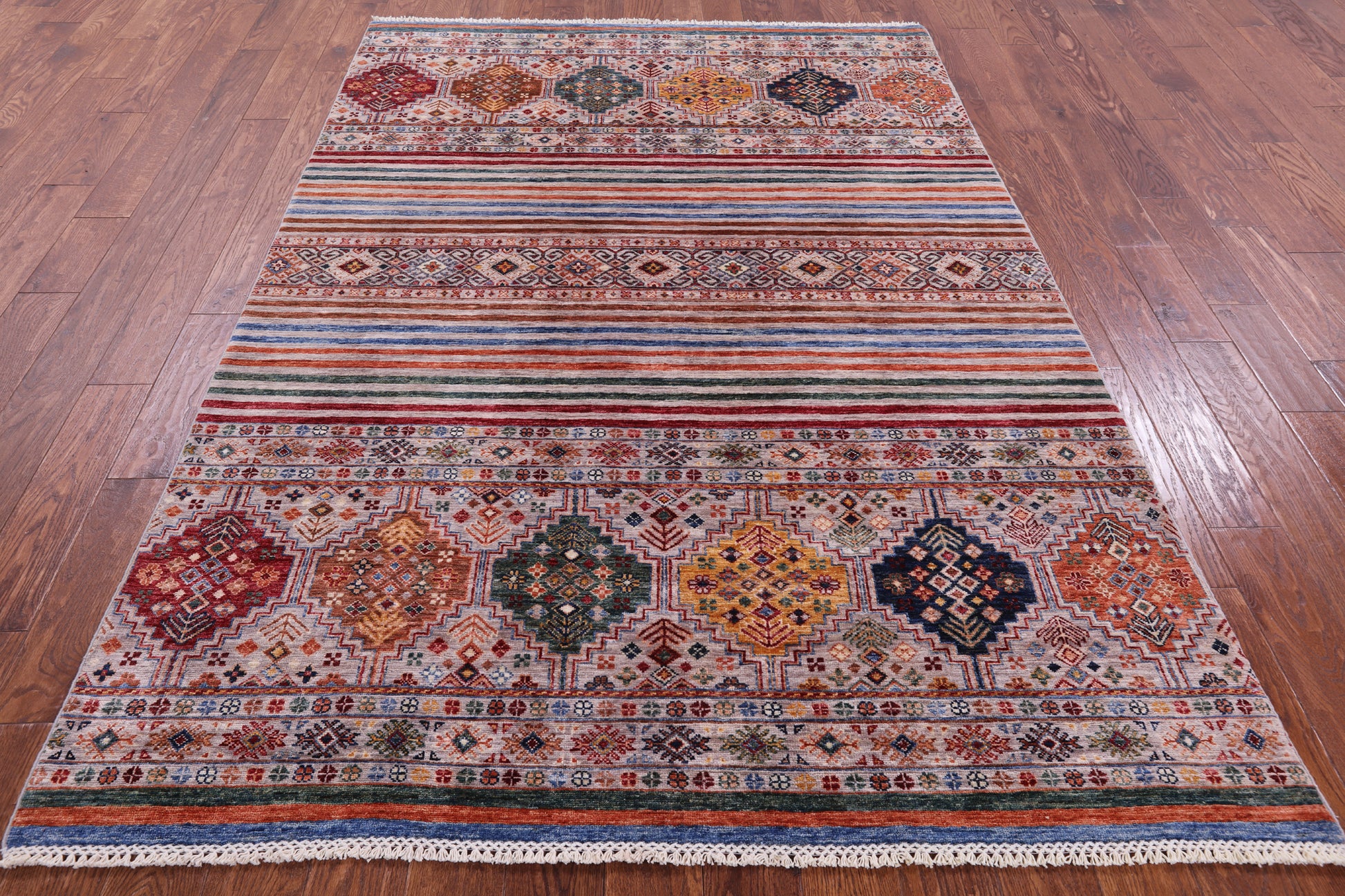 Khorjin Persian Gabbeh Handmade Wool Rug - 5' 9" X 8' 4" - Golden Nile