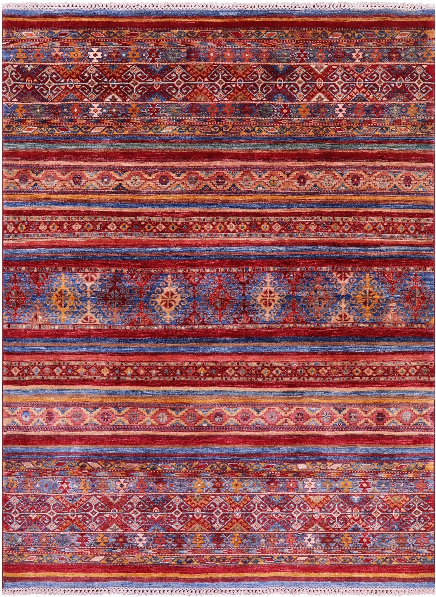 Khorjin Persian Gabbeh Handmade Wool Rug - 5' 8" X 7' 8" - Golden Nile