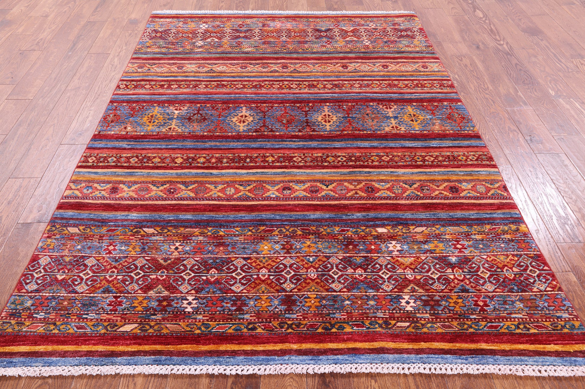Khorjin Persian Gabbeh Handmade Wool Rug - 5' 8" X 7' 8" - Golden Nile