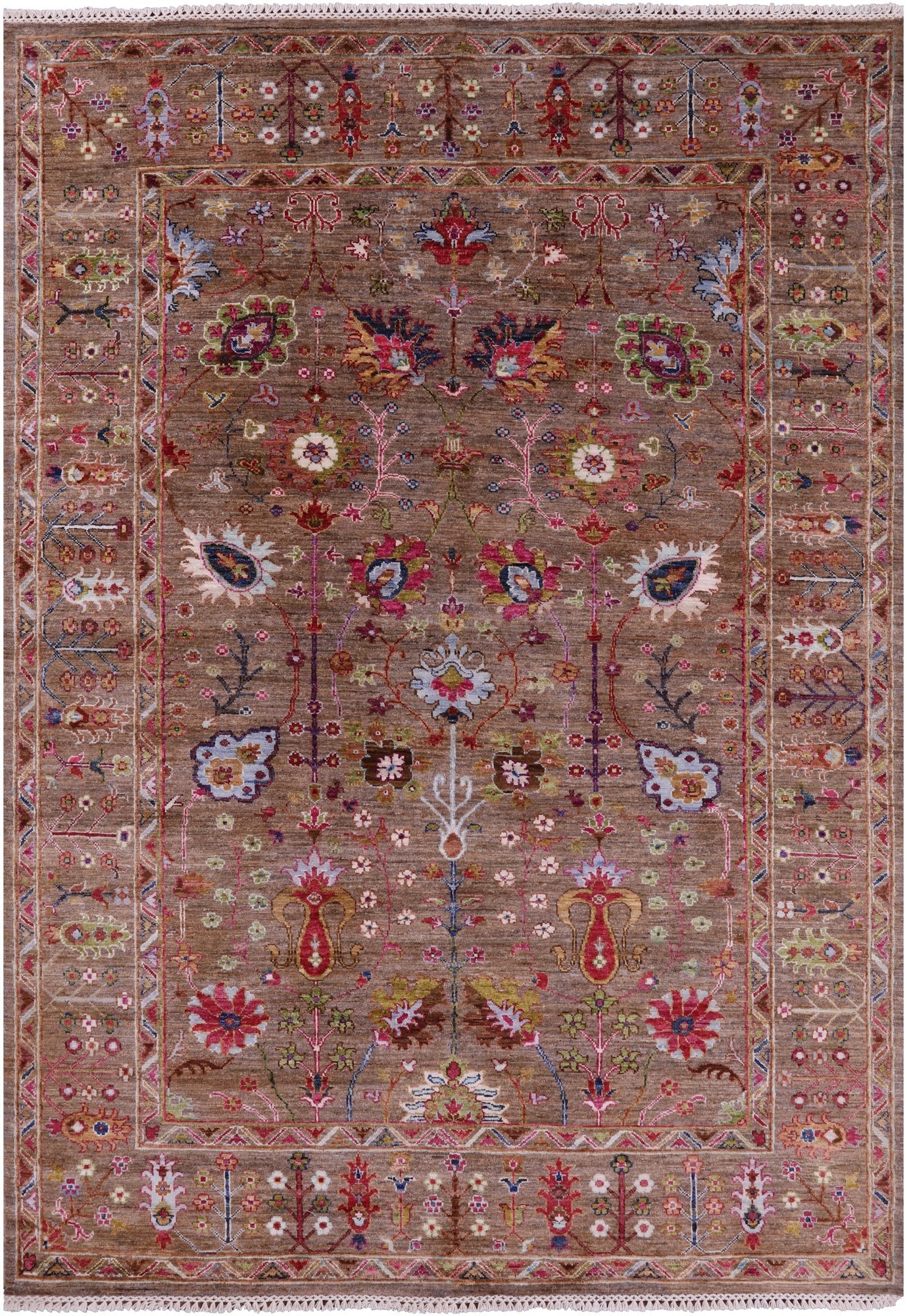 Peshawar Hand Knotted Wool Rug - 5' 9" X 8' 5" - Golden Nile