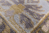 Ivory Turkish Oushak Hand Knotted Wool Area Rug - 9' 0" X 11' 11" - Golden Nile