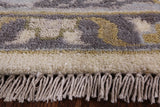 Ivory Turkish Oushak Hand Knotted Wool Area Rug - 9' 0" X 11' 11" - Golden Nile