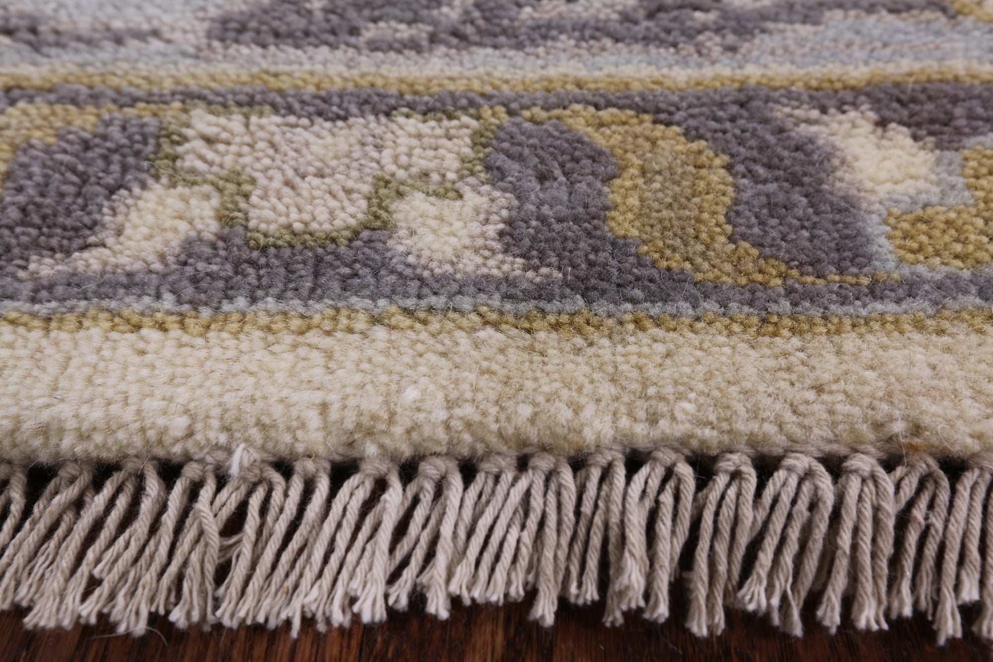 Ivory Turkish Oushak Hand Knotted Wool Area Rug - 9' 0" X 11' 11" - Golden Nile